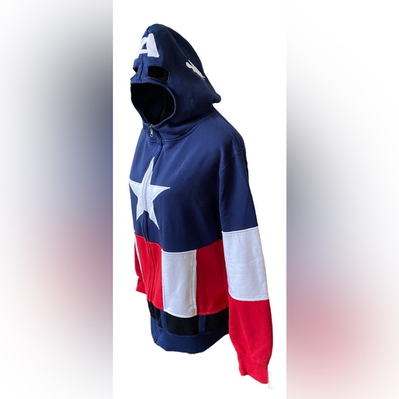 Marvel: Captain America Avenger Zip Up Hoodie Sweatshirt - Picture 4 of 17